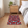 thumbnail image 3 of ODIKA 2'x3' Ultra-Soft Accent Mat, Contemporary Molten Symmetry Blocks Diagonal Modern Geometric None Washable, Bare feet friendly, Easy Care Indoor rug for Bedside, Footrest, 3 of 7