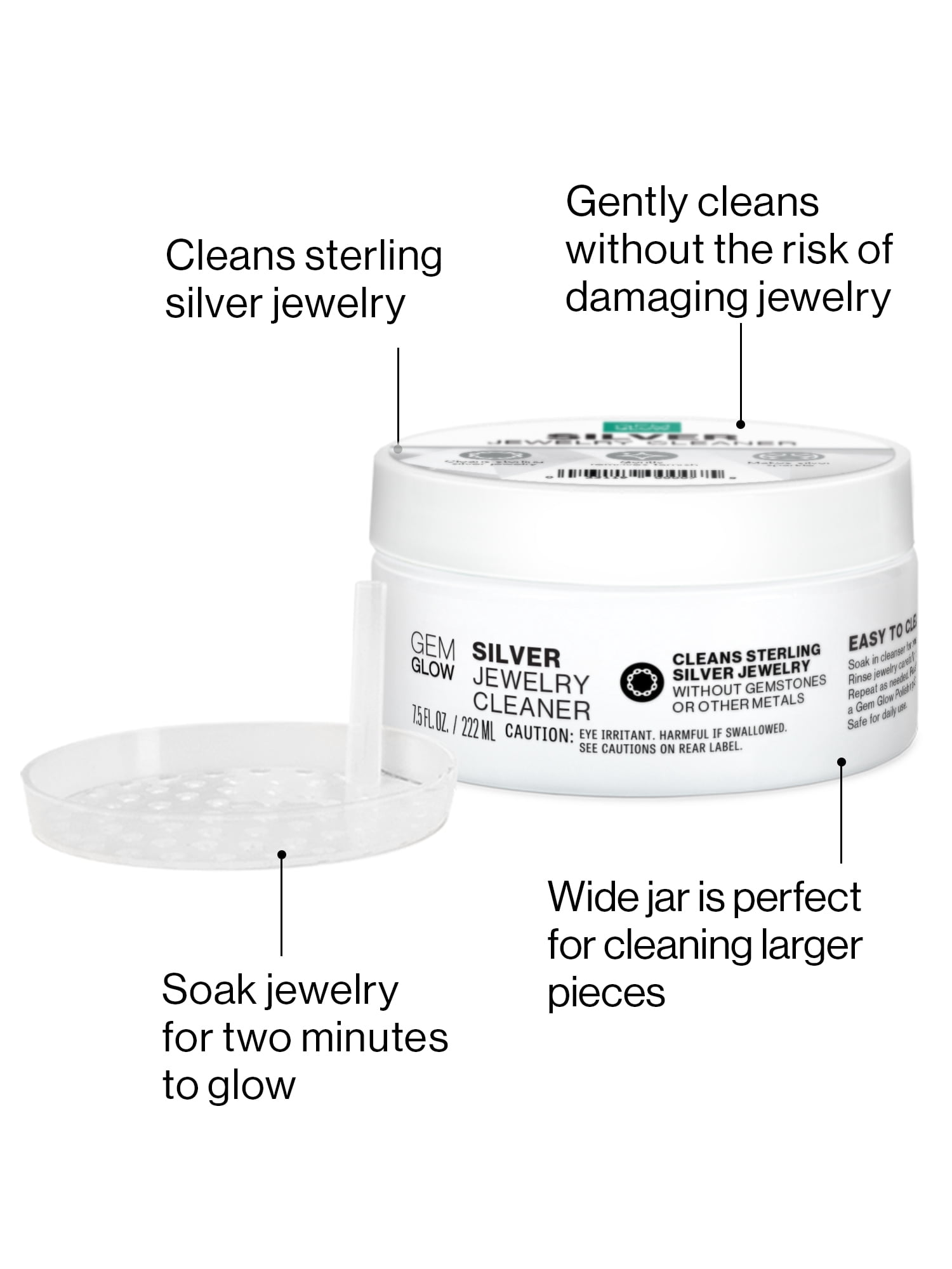 Gem Glow Jewelry & Watch Complete Pro Care System with Ultrasonic Cleaning Machine, Plastic