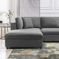 thumbnail image 5 of Mixoy Velvet Oversized U Shaped Sectional Sofa with Back Cushion, 8 Seater Convertible Modular Sectional Couches for Living Room (Light Grey）, 5 of 7