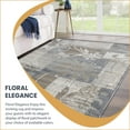 thumbnail image 4 of BNM Floral Damask Indoor Area Rug, 4'X5'6", Ivory, 4 of 8