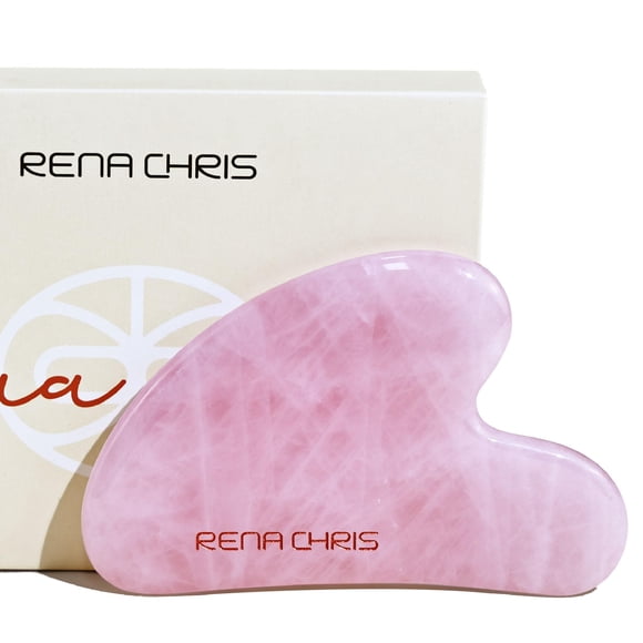 Cuarzo rosa Gua Sha Rena Chris para cuerpo, rostro, cuello y ojos