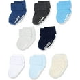 thumbnail image 4 of Hudson Baby Infant Boy Cotton Rich Newborn and Terry Socks, Blue Gray, 0-6 Months, 4 of 5