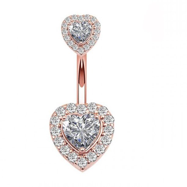 1 unidad de anillos de acero para el Ombligo, Piercing de cristal para el Ombligo, estilo corazón, Piercing para el Ombligo, pendiente para el Ombligo, joyería Sexy para el cuerpo, Ombligo Tan Jianjun unisex