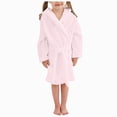 thumbnail image 4 of Boys Girls Kids Hooded Bathrobe,Soft Flannel Loungewear Robe with Adjustable Tie,Cartoon Print,for Toddlers to Kids 2-12 Years Toddler Pajamas Gibobby,Light Pink,Size 7-8T, 4 of 9
