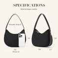 thumbnail image 7 of MISSNINE Shoulder Bag for Women Small Purse with Expansion Zipper Crescent Clutch Purse Vegan Leather Hobo Bag Trendy Handbag, Black, 7 of 7