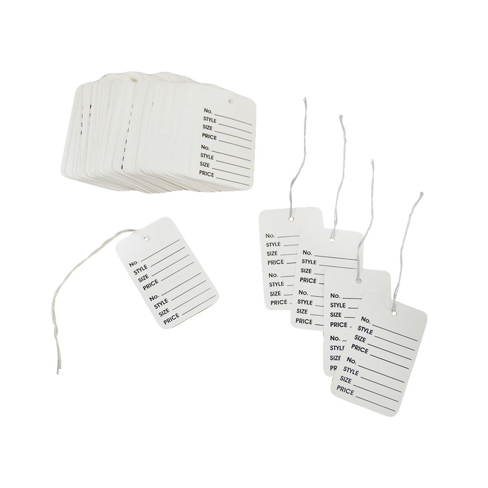 WHITE 1000 PCS Large Perforated Strung Hang Tags WITH STRING Coupon Price Paper 