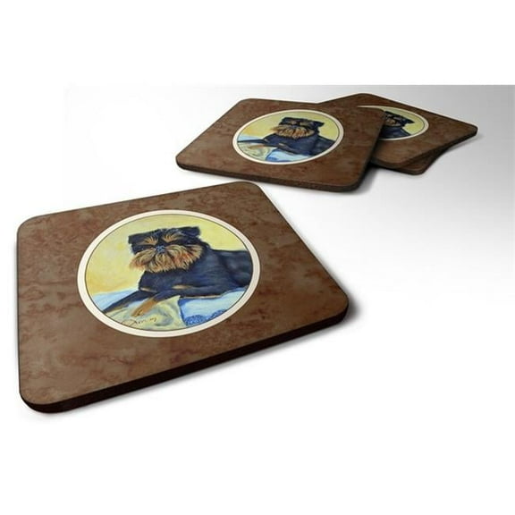 Brussels Griffon Foam Coaster, 3.5 x 0.25 x 3.5 in. - Set of 4