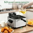 thumbnail image 3 of RUIE Electric Deep Fryer with 3 Fry Basket, 5.3Qt 1800W 304 Stainless Steel Deep Fryer, Adjustable Temperature Control, Viewing Window, Removable Oil Tank for Home Kitchen,Silver, 3 of 9