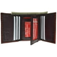 thumbnail image 5 of Alligator Print Cowhide Leather Trifold Wallet with ID Window & Credit Card Slots 71107 CR, 5 of 15