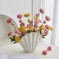 thumbnail image 4 of HomeKingdee Fake Flowers in Vase, Small Artificial Silk Flowers with Ceramic Vase, Faux Flower Arrangement for Home Office, Coffee Dining Table Centerpiece Decor, 4 of 6