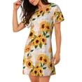 thumbnail image 2 of Bingfone Sunflower 5 Nightgowns for Women Sleep Shirts Short Sleeve Nightshirt Pullover Nightdress Soft Sleepwear, 2 of 6