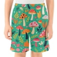thumbnail image 2 of Mushroom Grass Leaves Pattern Athletic Shorts Breathable with Comfort Fit Drawstring Casual Sweatshorts Medium, 2 of 9