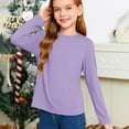 thumbnail image 6 of Otqutp Toddler Boys Girls Top Autumn Turtleneck Lapel Buckle Long Sleeved T Shirt Birthday School Toddler Solid Long Sleeve Lightweight Blouse(2-Purple,13-14 Years), 6 of 8
