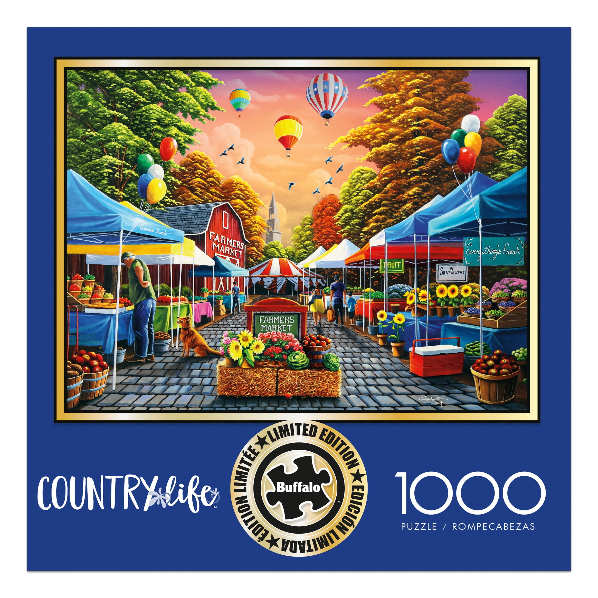Buffalo Games Country Life 1000-Piece Interlocking 26.75 x 19.75-Inch Jigsaw Puzzle Assortment for Adults Ages 14+ (Styles May Vary)
