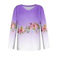 thumbnail image 4 of Aoiroe Holiday Party Tops For Women Tops For Women Trendy Comfort Colors Tshirt V Neck Tops For Women Fitted Long Sleeve Shirt Women Womens Fall Tops Fitted Long Sleeve Tops For Women Purple S, 4 of 5