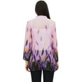 thumbnail image 6 of Phagun Pintucks Button Digital Leaf Printed Pink Long Sleeve Loose Tunic Top-4, 6 of 7