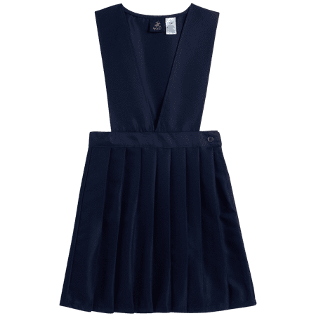 Beverly Hills Polo Club Girls' School Uniform Dress - Sleeveless Pleated Khaki & Navy Jumper Dress (4-16)