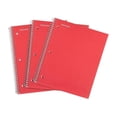 thumbnail image 1 of Mintra Office Durable Spiral Notebooks, 1 Subject, (Red, College Ruled 3 Pack), 100 Sheets, Poly Pocket, Moisture Resistant Cover, School, Office, Business, Professional, 1 of 1