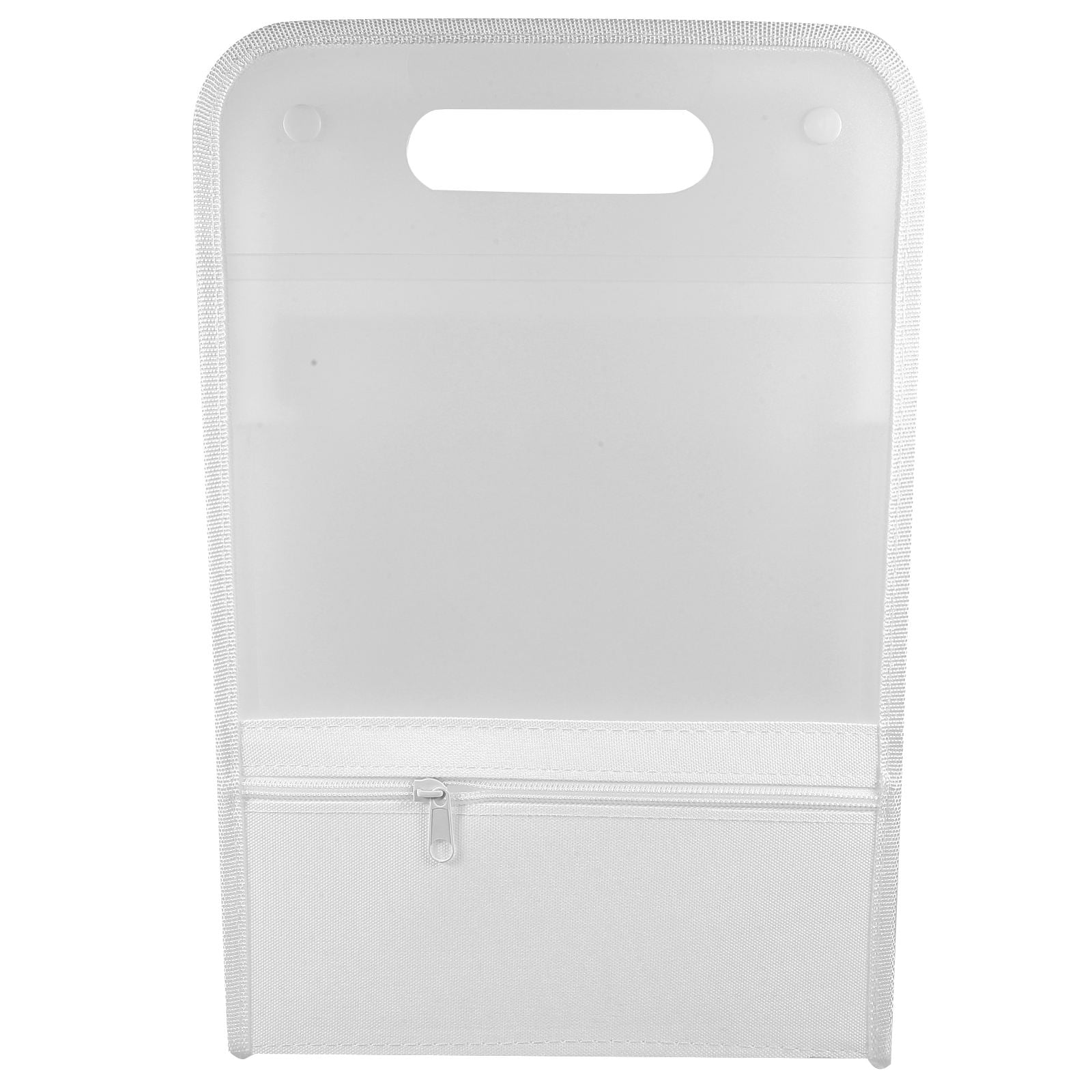 OUNONA White Plastic Accordion Binder Multi Pocket Folder Portable Document Organizer for Office Use