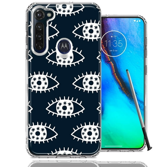 MUNDAZE For Motorola Moto G Stylus Starry Evil Eyes Design Double Layer Phone Case Cover