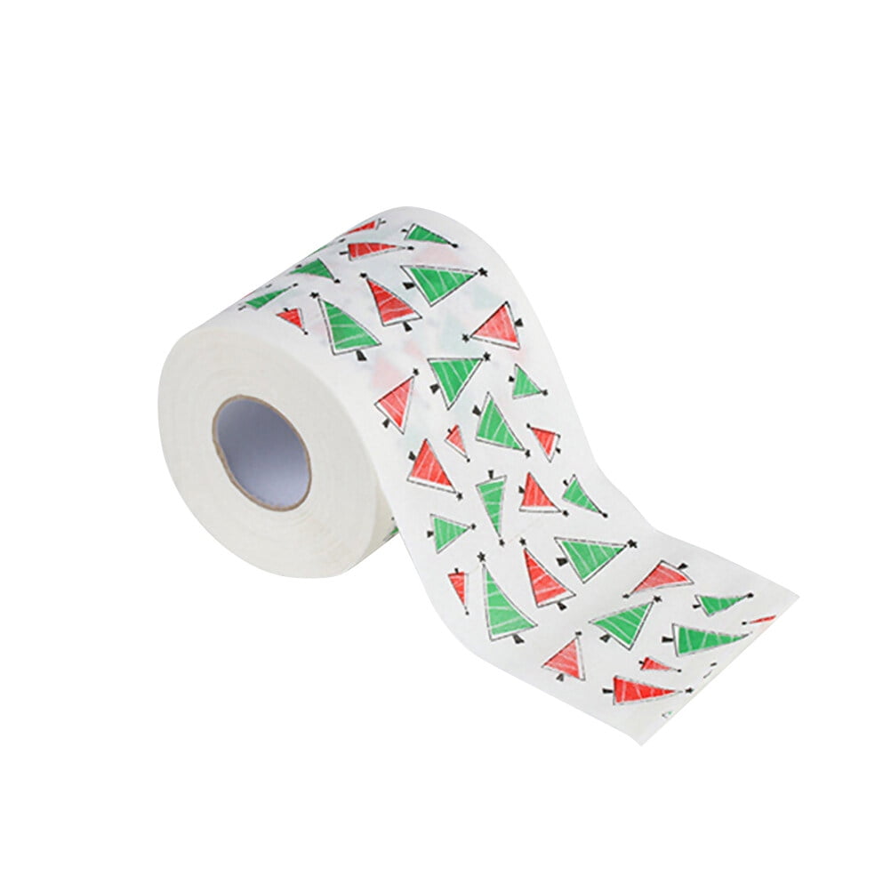 KAKOWELY Christmas Themed Tissue Roll Cartoon Printed Toilet Paper Festival Paper Towel for Kitchen Bathroom (Christmas Tree),3.94"X3.94"X3.94"