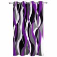 thumbnail image 2 of Outdoor Curtains for Patio Waterproof, Purple Stripe Windproof Pravicy Outside Porch Blackout Curtain, Black Grey White Gradient Striped Geometric Sun Blocking Grommets Curtains for Cabana 54"x95", 2 of 9