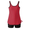 thumbnail image 5 of Womens Bathing Suits Two Piece Tank Tops Boyshorts Swimsuits High Waist Tummy Control Color Block Tankini Swimwear, M, 5 of 6