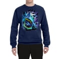 thumbnail image 2 of Great White Shark Species in Ocean | Mens Fishing Crewneck Graphic Sweatshirt, Navy, Medium, 2 of 3