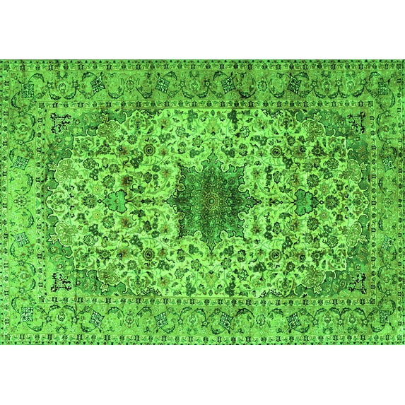 Ahgly Company Indoor Rectangle Persian Green Traditional Area Rugs, 6' x 9'