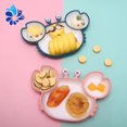 thumbnail image 3 of Cangrejo azul con tapa de silicona para disco de bebé, plato de alimentación antideslizante para niños pequeños con fuerte succión, para lavavajillas y microondas, 3 of 4
