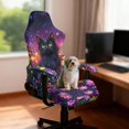thumbnail image 3 of SCRAWLGOD Cat Daisy Star Print Gaming Chair Cover with Armrest Covers Non Slip Anti Dust Furniture Protector Stretchable Washable Computer Chair Slipcover, 3 of 9