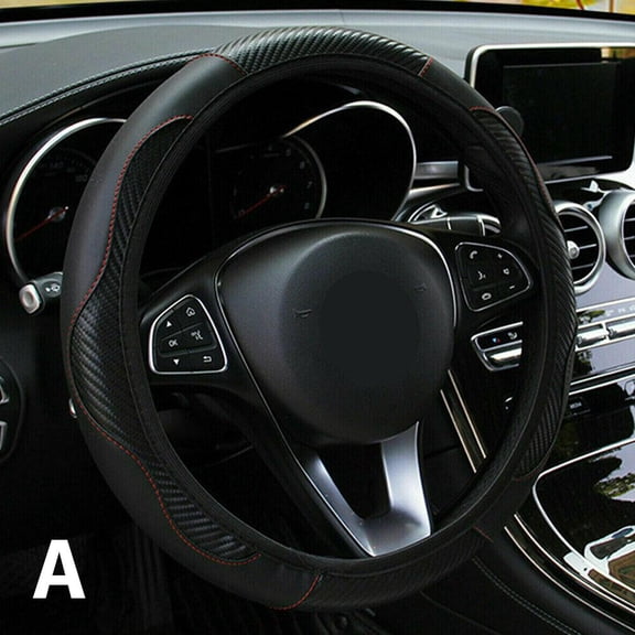 Universal 15 Inch Steering Wheel Cover, Microfiber Leather Non-Slip Car Steering Wheel Cover with Anti-Skip Veins