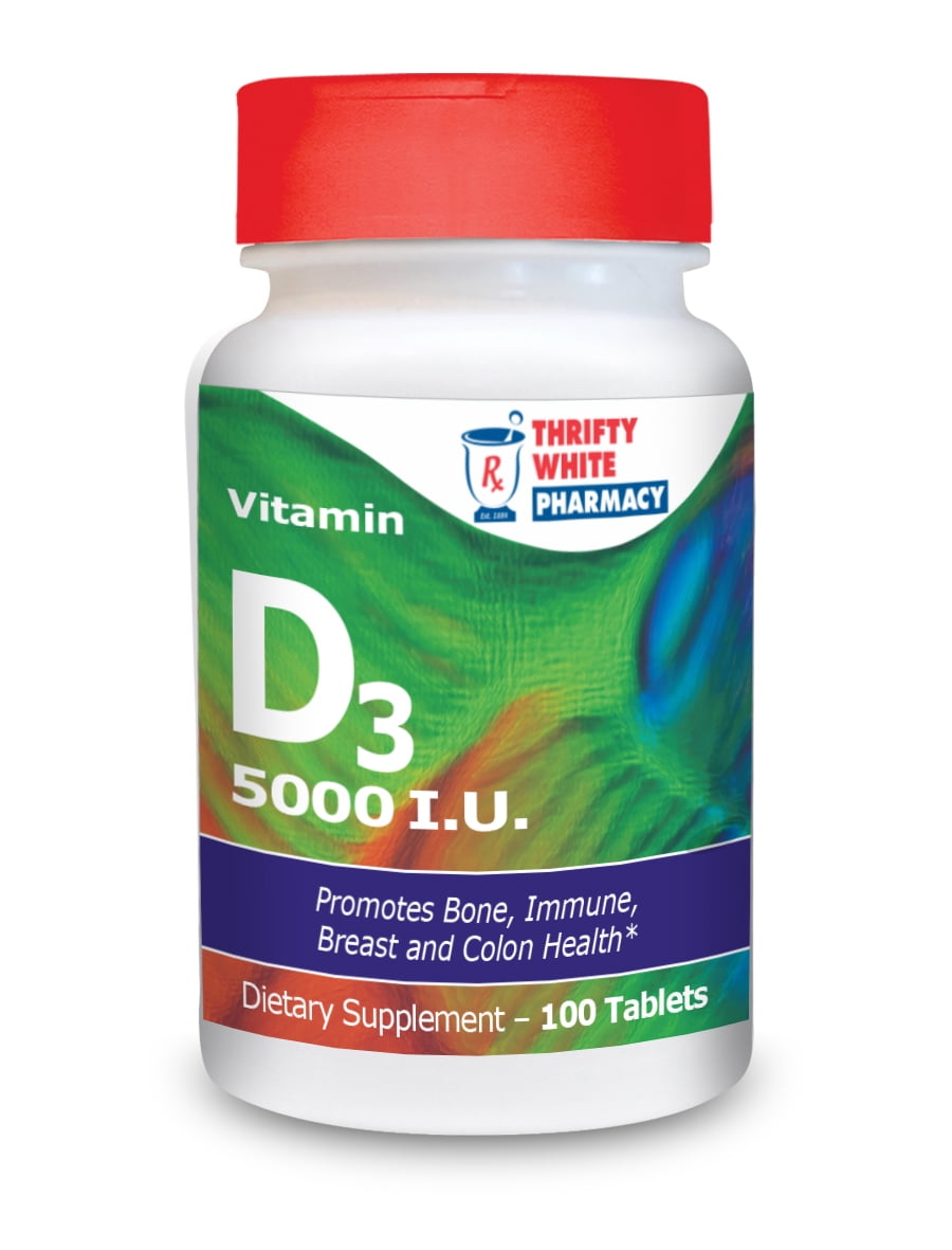 Thrifty White Vitamin D3 5000 I.U - 100 Tablets - Walmart.com