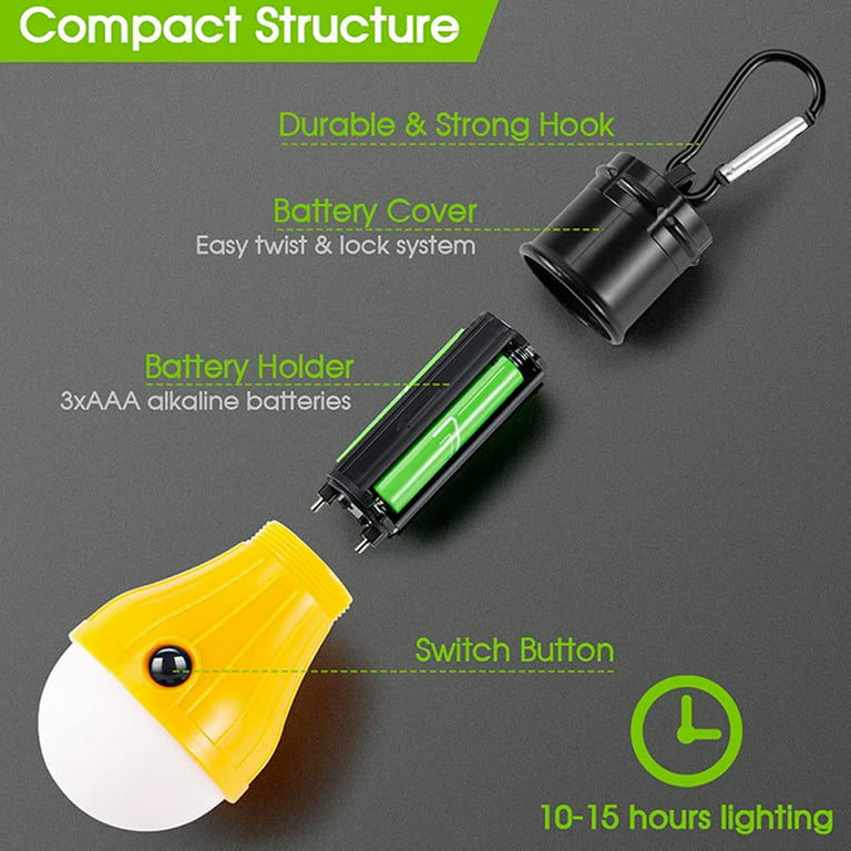 KINUR Sleep Aid Camping Light Bulbs Soft Amber Yellow Color Bug Resistent  Portable Hanging Lantern for