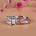 thumbnail image 3 of Eclet Jewels Princess Cut Excellent 1.8 Ct Diamond Ring For Women's - Silver 14K White Gold Over Ring - 3 Stone Bypass Rings for Women's - Split Shank Diamond Rings for Women's - Birthday Gifts, 3 of 12