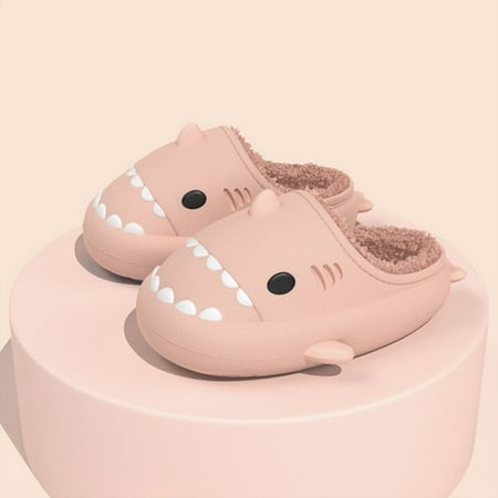 

PIKADINGNIS Children Home Slippers Winter Household Cartoon Shark Kids Slippers Girls Boys Indoor Waterproof Thick Bottom Baby Plush Slipper