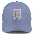 thumbnail image 2 of Daxton Premium Mid Profile Hat Semi Curved Visor Dusty Blue Cap White Silver Gothic Embroidered, Letter B, 2 of 4