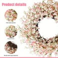 thumbnail image 2 of Pink Forsythia Door Wreath 24 Inch Spring Front Door Wreath Blossom Cluster Flower Farmhouse Wreath on Grapevine for Festival Celebration Front Door Wall Window Decoration Home Christmas Decor, 2 of 7