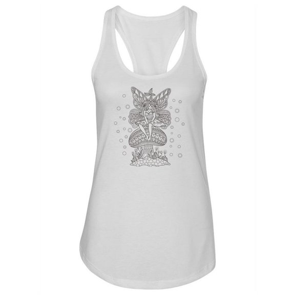 Fairy Girl In Zentangle Tank Women -Image by Shutterstock, Female x-Large