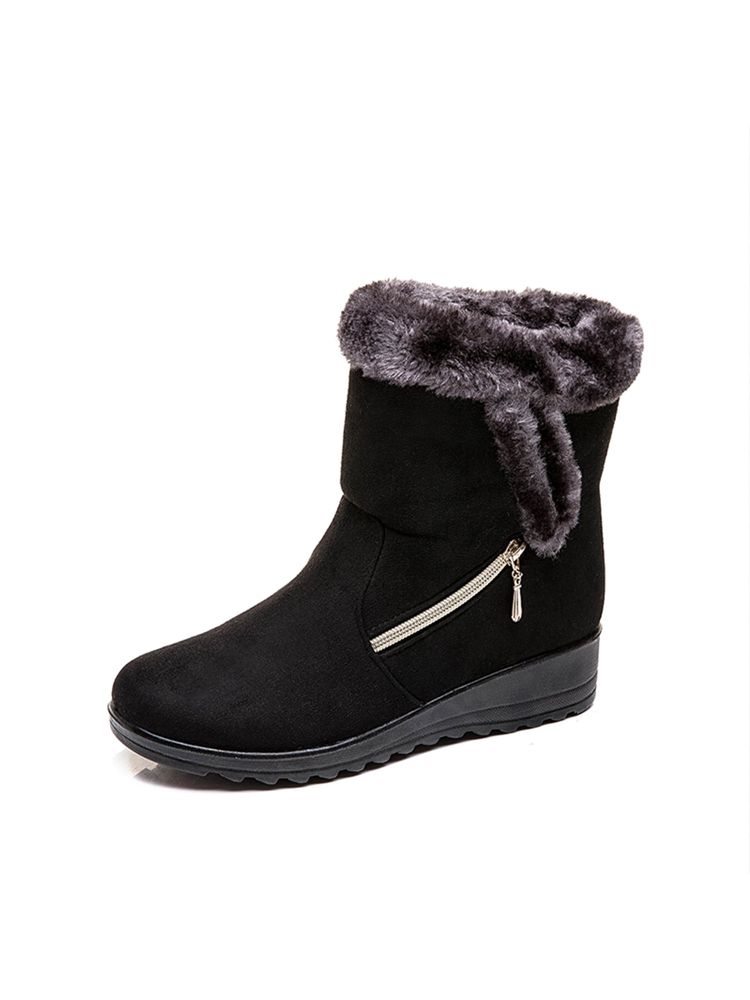 Waterproof Winter Women Shoes Snow Boots Fur-lined Slip On Warm Ankle US Size 10 
