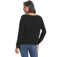 thumbnail image 5 of Uniexcosm Tops for Women Long Sleeve Crewneck T-Shirts Casual Loose Cotton Tees Tunic Shirts, 5 of 10