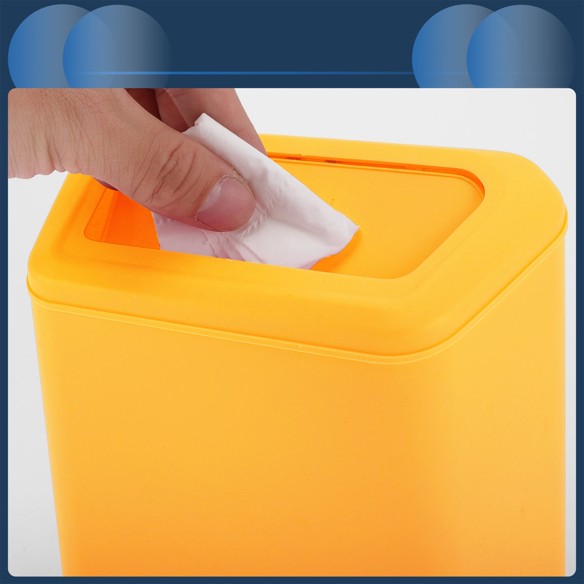 Unique Bargains Car Trash Can Door 6.3x2.8x5.5in Auto Bin Plastic Yellow