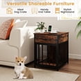 thumbnail image 4 of JJUN Dog Crate End Table with Charging Station, Small Dog Kennel Furniture with Drawer, Chew-Resistant Metal Tube, Lockable Door, Indoor Pet Cage Side Table for Small Dogs, Rustic Brown, 4 of 9