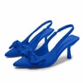 thumbnail image 4 of Correas de Tacón para Tacones Altos de Satén Punteado Pie Slingbacks, Tacones Altos de las Mujeres Abrir la Espalda Color Sólido, 4 of 8
