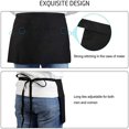 thumbnail image 3 of LNGOOR  Server Aprons with 3 Pockets  Waterdrop Resistant Waitress Waiter Waist Apron  Black, 3 of 6