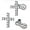 Cross, variant on 2Pcs 14G Cross Dermal Anchor Tops and Base Stainless Steel Cubic Zirconia Internally Threaded Microdermals Body Piercings Studs Dermal Piercings Surface Skin Piercing Body Jewelry for Women Men