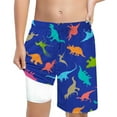 thumbnail image 1 of Hiiyo Maillot de Bain Garçon Adolescent Imprimé Dinosaure avec Doublure de Compression, 1 of 4