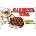 thumbnail image 1 of SignMission B-60 Barbecue Ribs19 60 in. Barbecue Ribs Banner with Concession Stand Food Truck Single Sided, 1 of 1