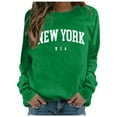 thumbnail image 2 of Fall Sweatshirts for Women 2025 New York Sweatshirt Long Sleeve Crewneck Letter Graphic Sweatshirt Pullover Tops, 2 of 7