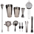 thumbnail image 4 of Juego de 11 cocteleras de acero inoxidable para barman, colador de cócteles, utensilios de bar para fiestas en casa, color negro rutenio., 4 of 14
